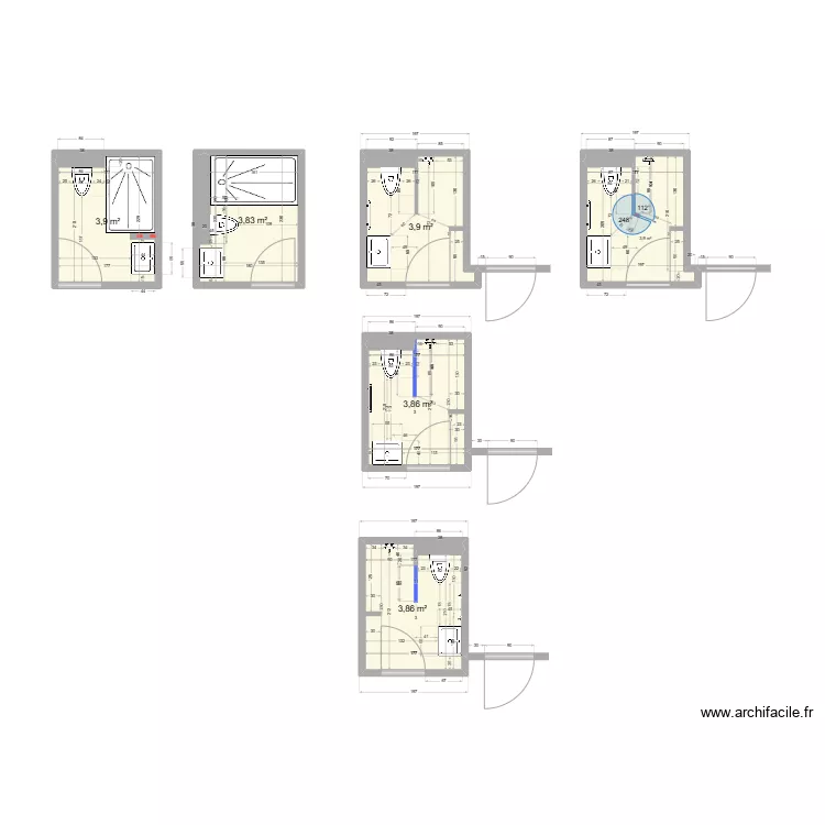 Salle de douche LUMA 1.1. Plan de 
