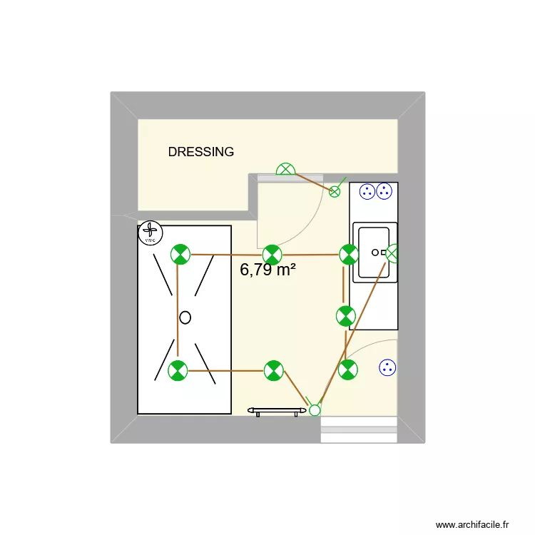 SALLE DE BAIN FESSY R DE C. Plan de 