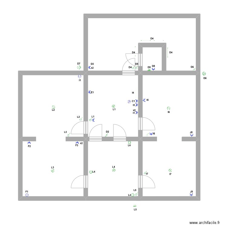 Salon cuisine veranda Valentin Olivier. Plan de 0 pièce et 0 m2