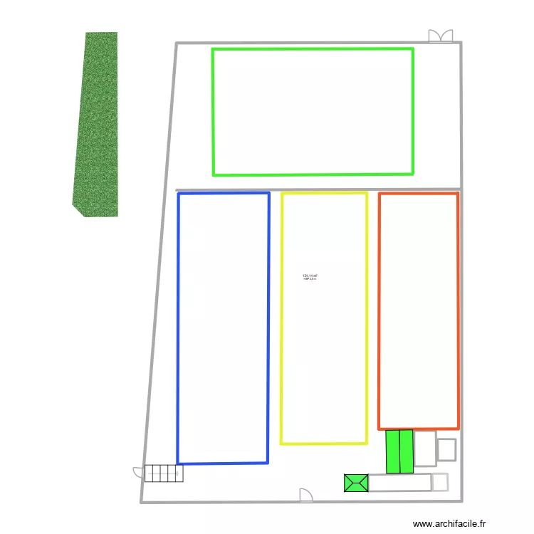 boulodrome 2026. Plan de 5 pièces et 139 m²