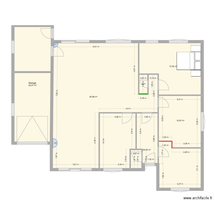 hertain 2. Plan de 6 pièces et 141 m2