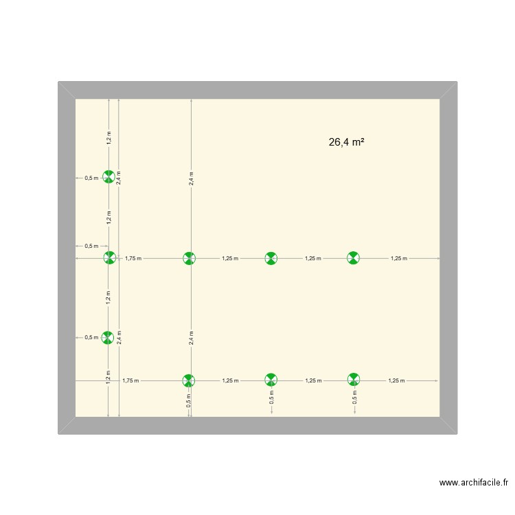 PALMER. Plan de 1 pièce et 26 m2