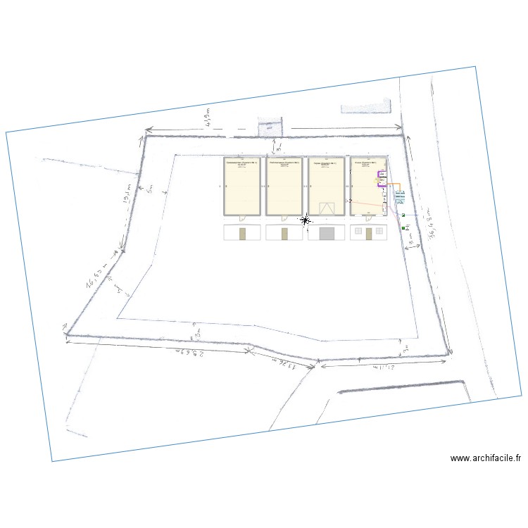 Архитектурен проект - V6 - Западна фасада. Plan de 5 pièces et 219 m2