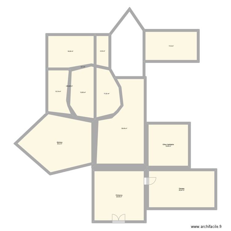 12345678op[. Plan de 13 pièces et 226 m2