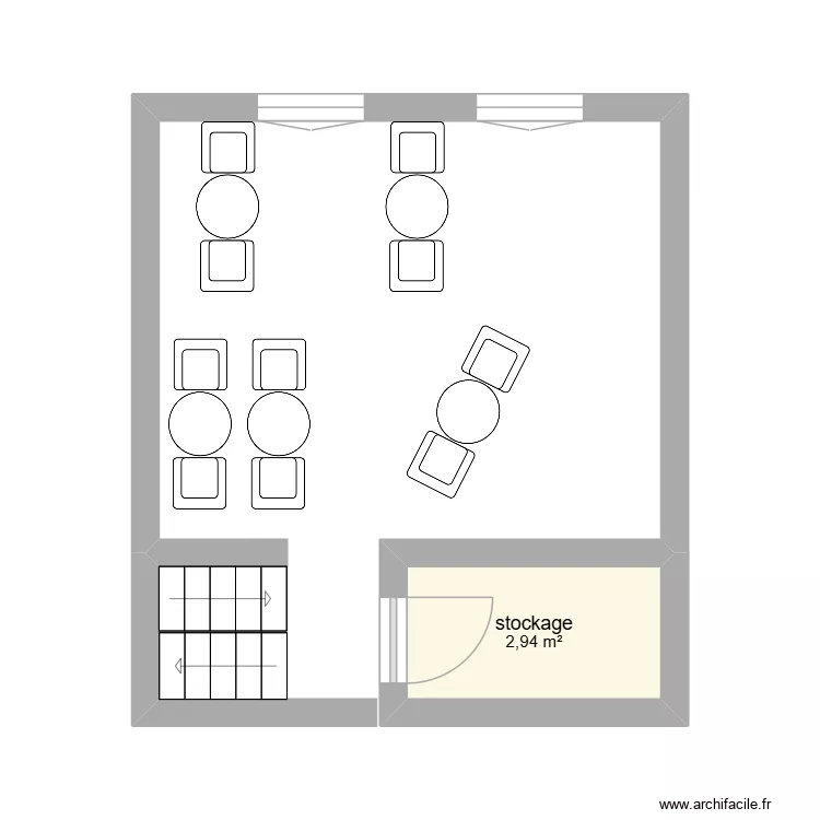 O\'little luc 1er &eacute;tage. Plan de 1 pièce et 3 m²