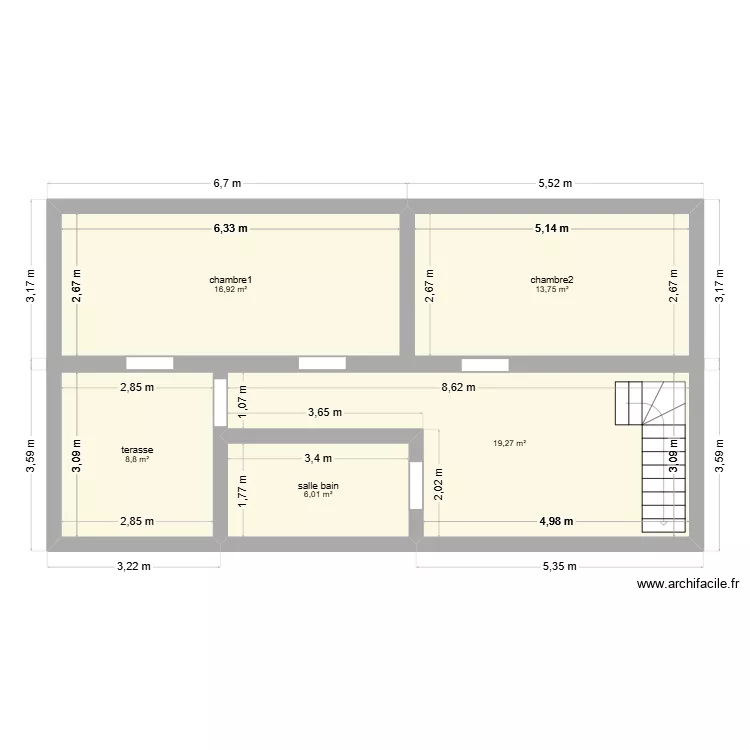 etage. Plan de 5 et 65 m² etage. Plan de 5 et 65 m²
