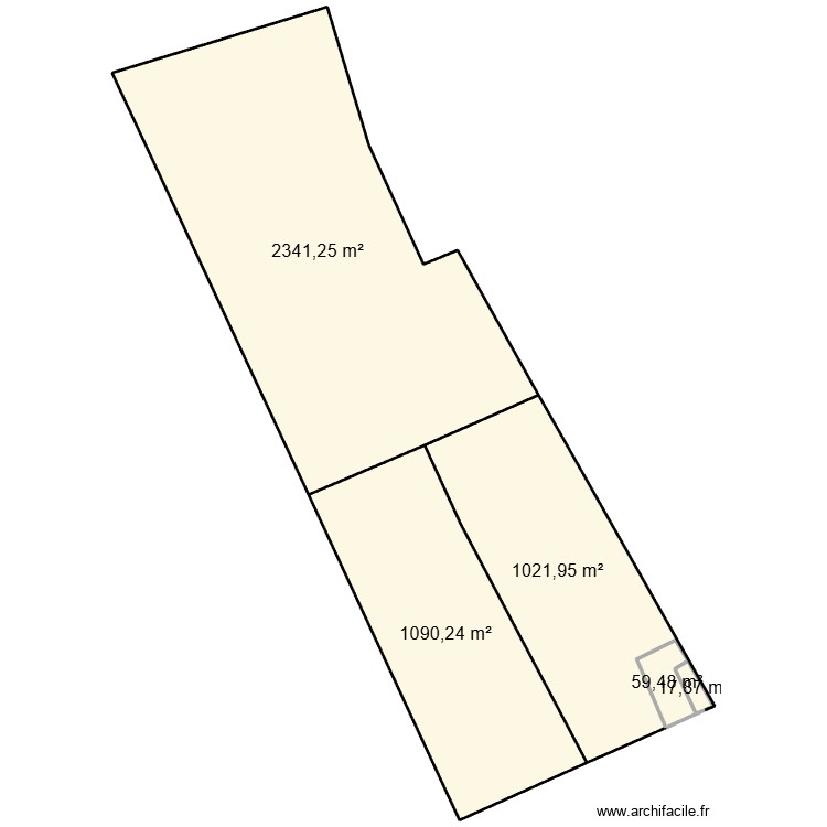 Sci les champs - plan cadastre d&eacute;coupe. Plan de 0 pièce et 0 m2