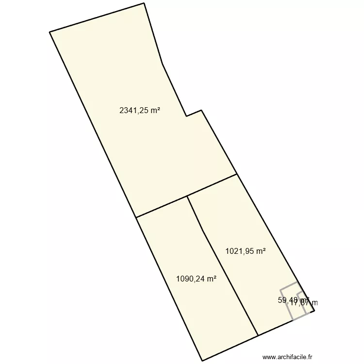 Sci les champs - plan cadastre d&eacute;coupe. Plan de 