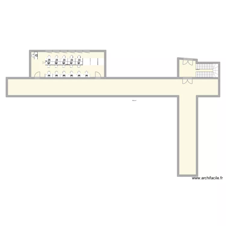 Plan bureau 3IS et couloir. Plan de 3 et 156 m² Plan bureau 3IS et couloir. Plan de 3 et 156 m²