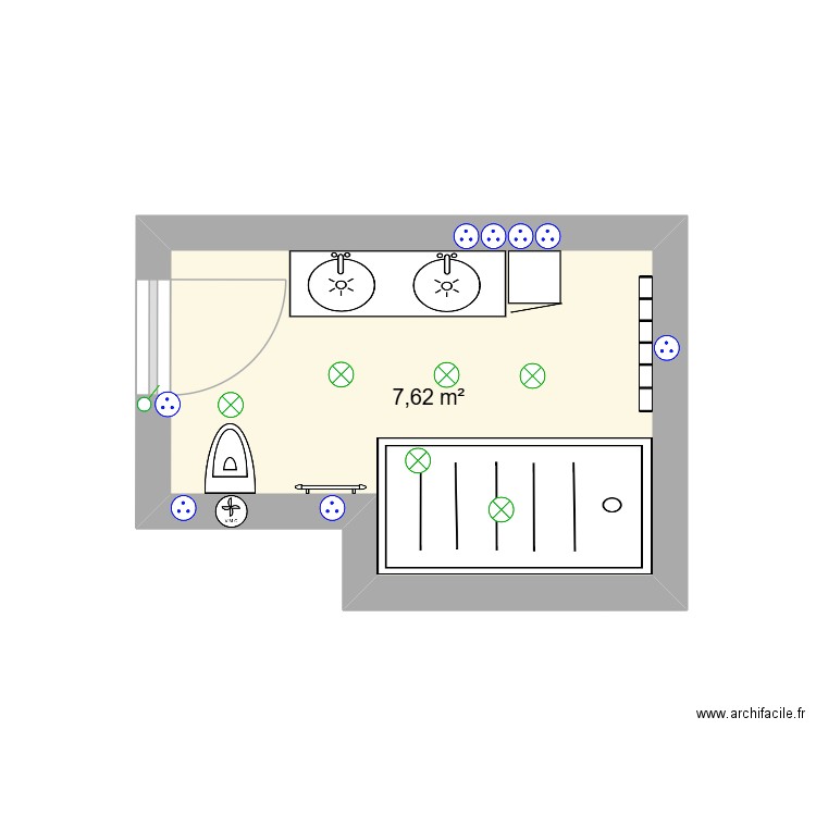 projet 2. Plan de 1 pièce et 8 m2