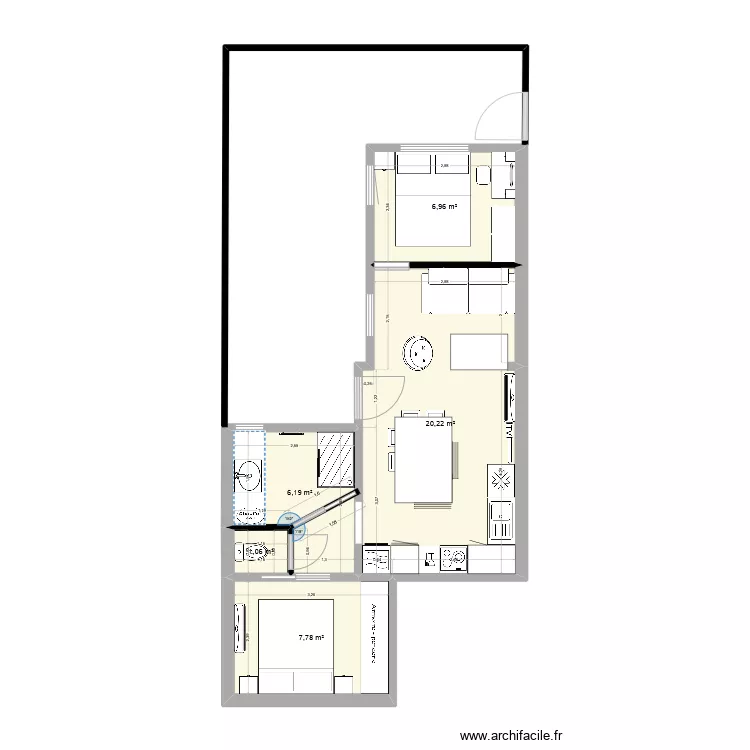 Appart Canet nu. Plan de 