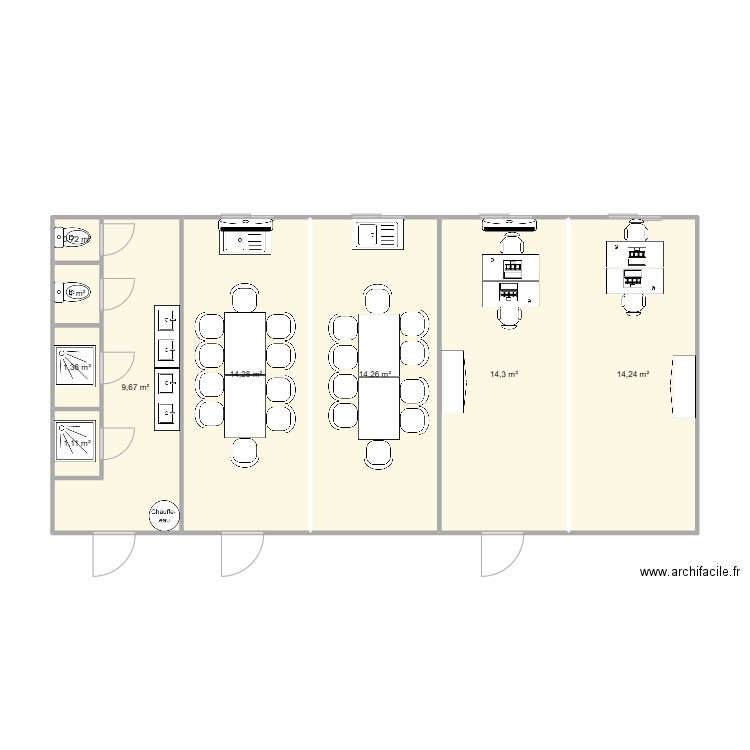 EIFFAGE CHANTIER VENISSIEUX /  RESIDENCE LES PLATANES. Plan de 9 pièces et 71 m2