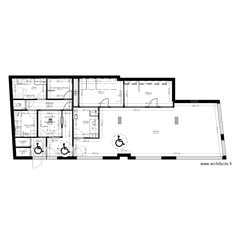 93M45SG projet jordan. Plan de 14 pièces et 139 m2