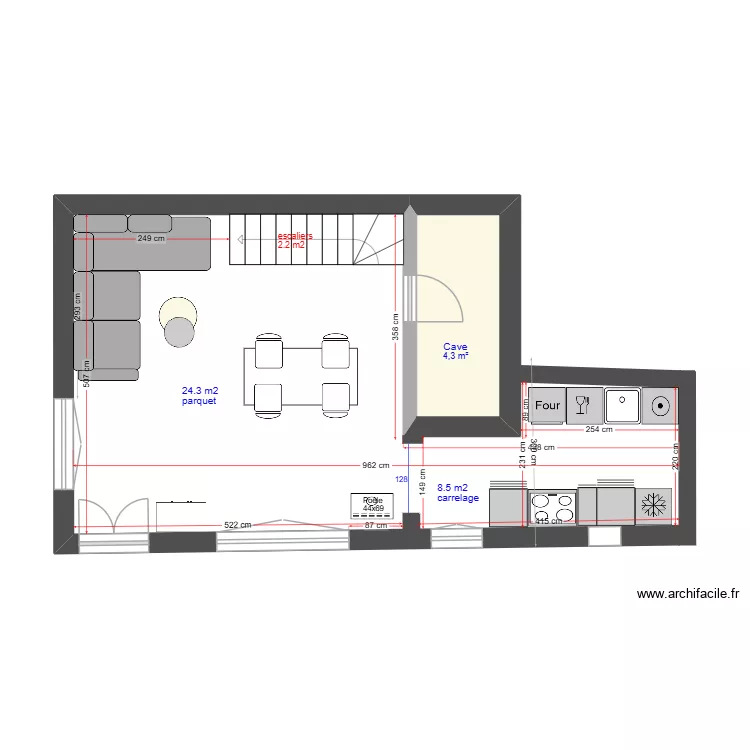 Melandrelle rez V5 meublé. Plan de Melandrelle rez V5 meublé. Plan de