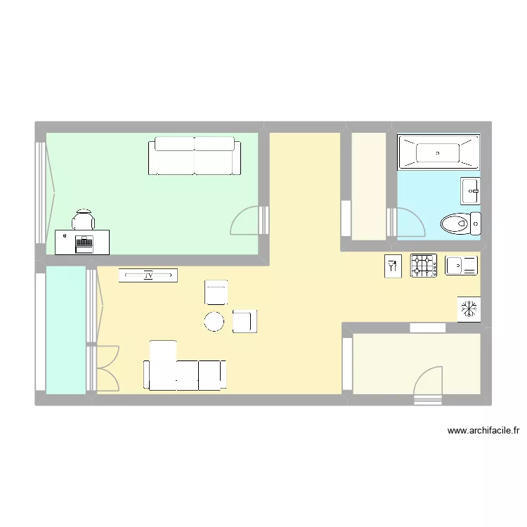 5991. Plan de 6 pièces et 63 m² 5991. Plan de 6 pièces et 63 m²