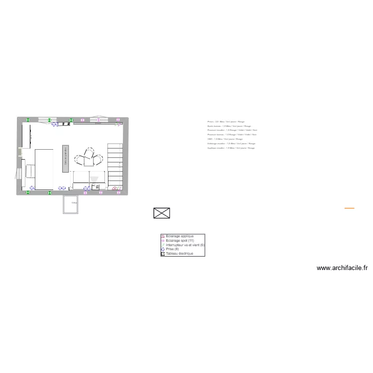 Bureau base. Plan de 