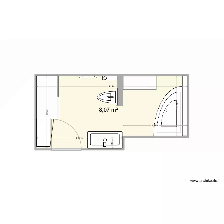 Montargis salle de bain 2ième. Plan de 1 et 8 m² Montargis salle de bain 2ième. Plan de 1 et 8 m²