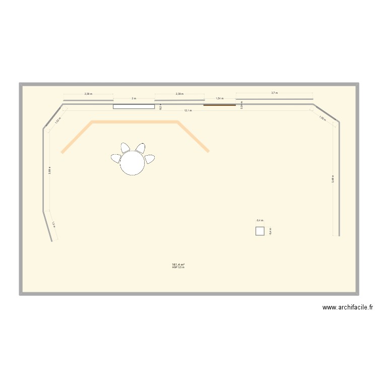 Plateau Control Z. Plan de 1 pièce et 161 m2