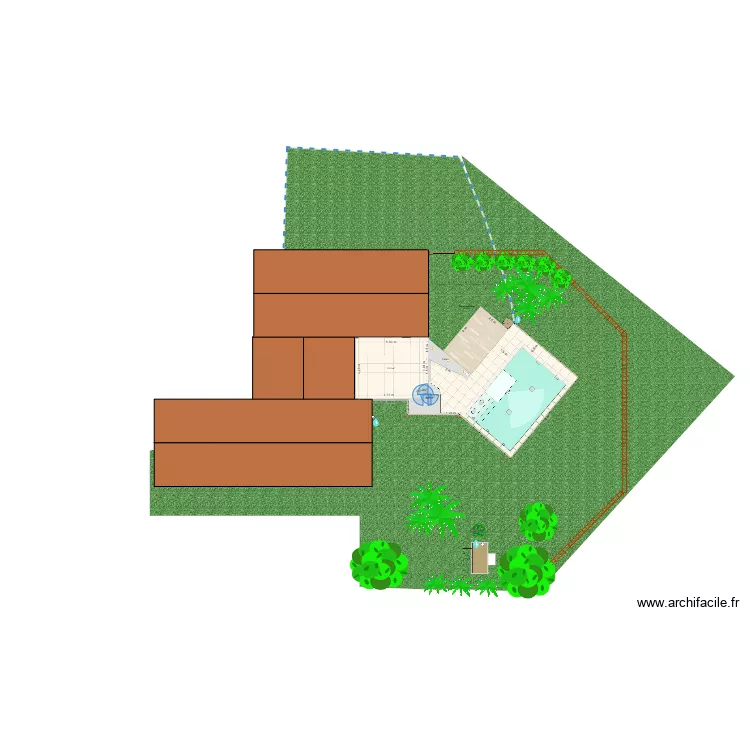 PISCINE 6x4 calepinage 60x60 + bois PLAN 26 MARS 2025. Plan de 