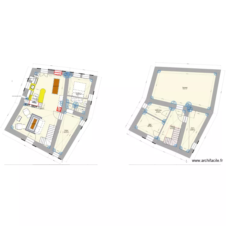 10bis_plan_projet WC s&eacute;par&eacute;_1_Rivi&egrave;res. Plan de 
