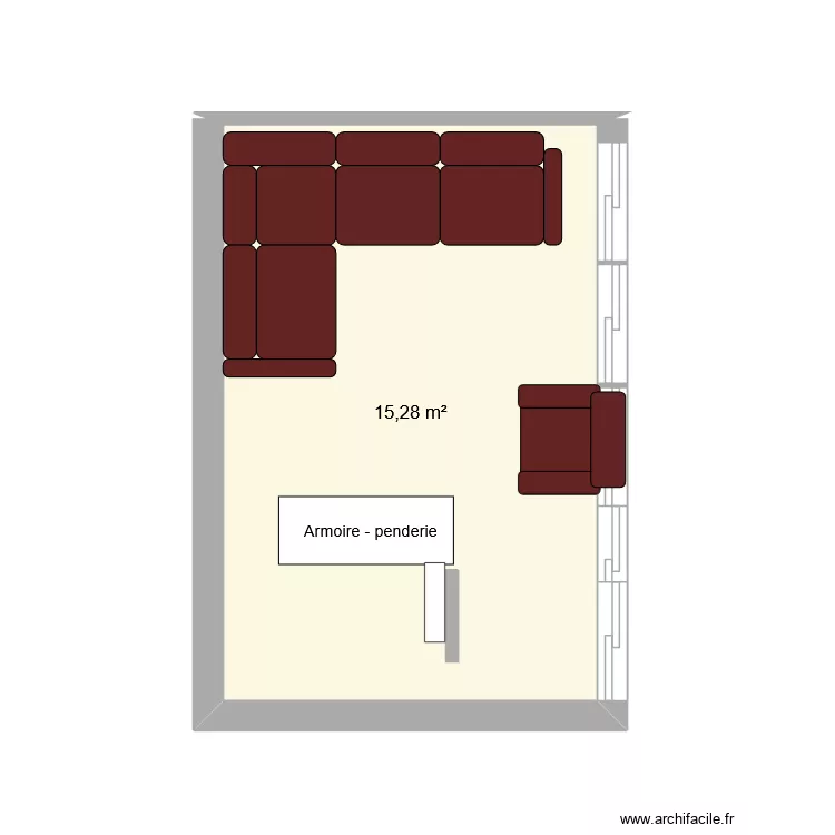 salon. Plan de 1  et 15 m²