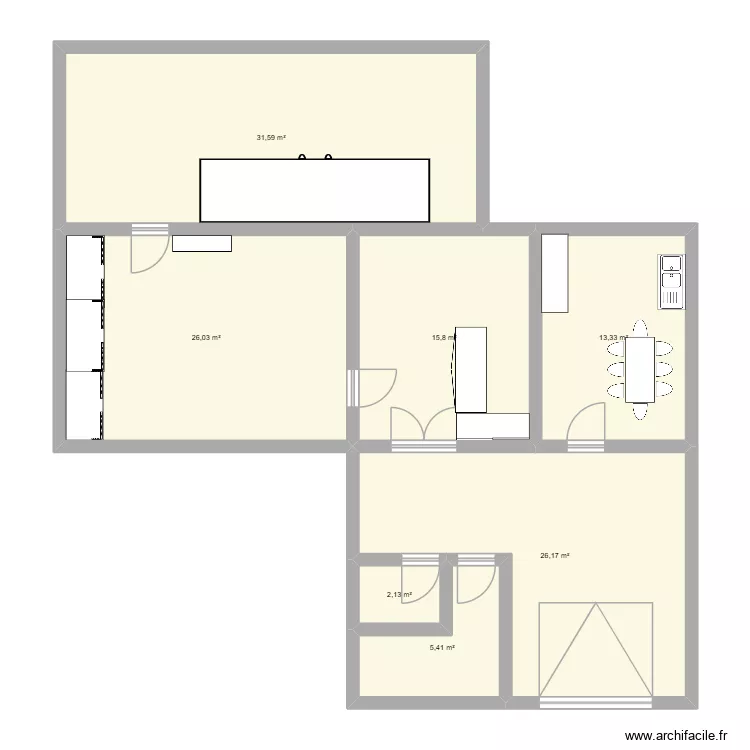 stage. Plan de 7  et 120 m²