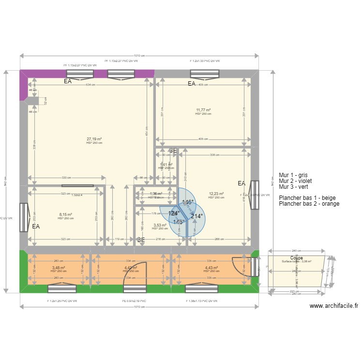 ML24002101. Plan de 10 pièces et 78 m2