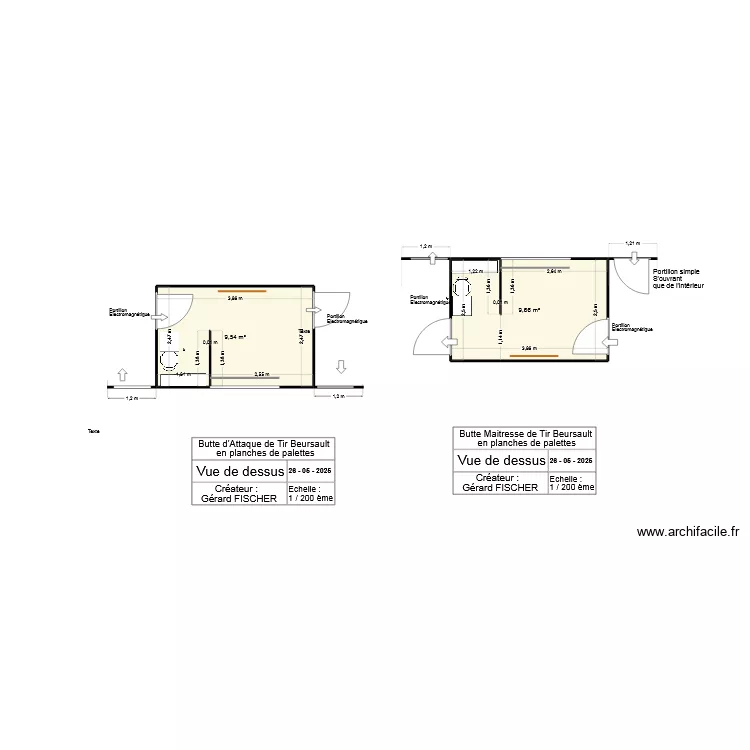 Butte de Tir Beursault. Plan de 