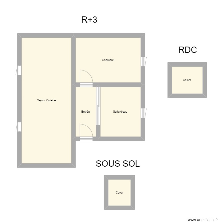 350601859. Plan de 6 pièces et 54 m2