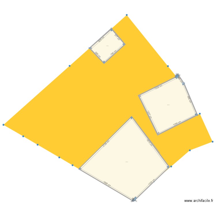 jardin2. Plan de 3 pièces et 525 m2