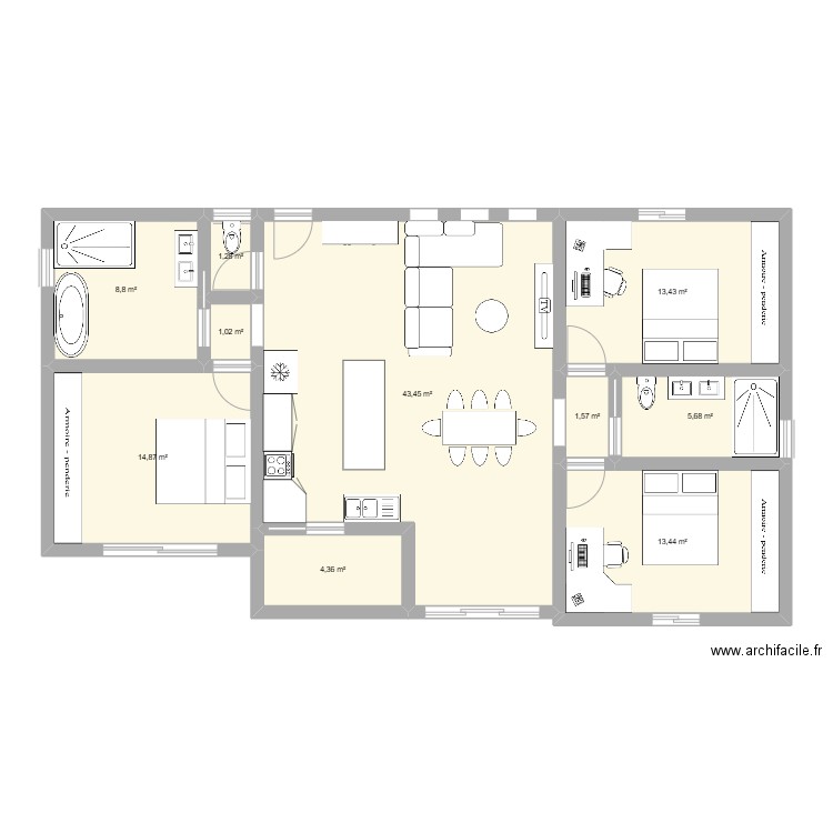 plan 1. Plan de 0 pièce et 0 m2