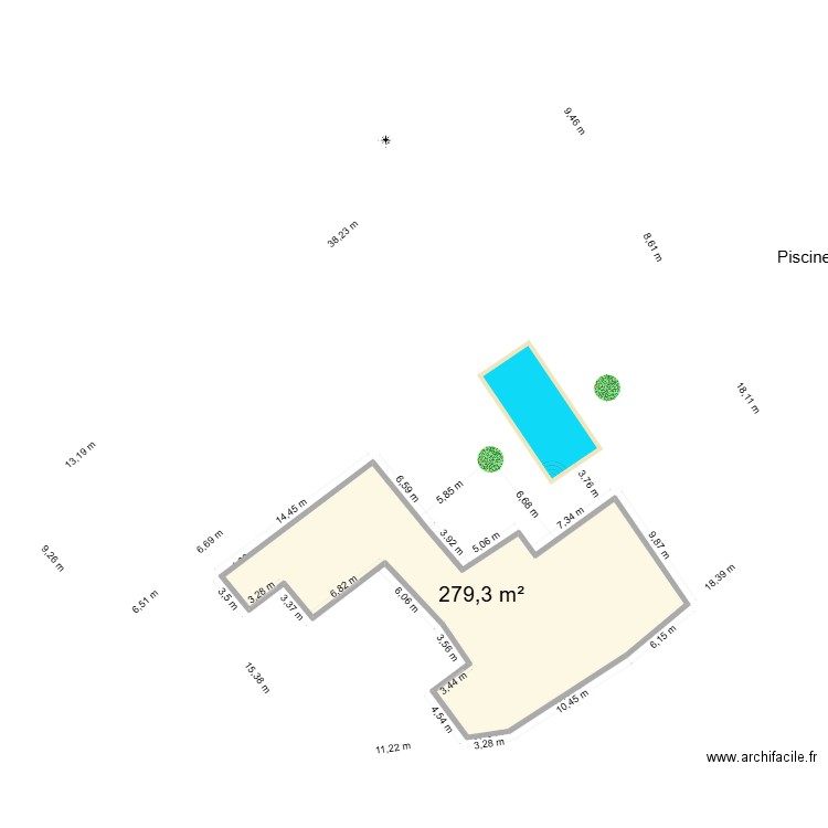 1ER. Plan de 1 pièce et 279 m2