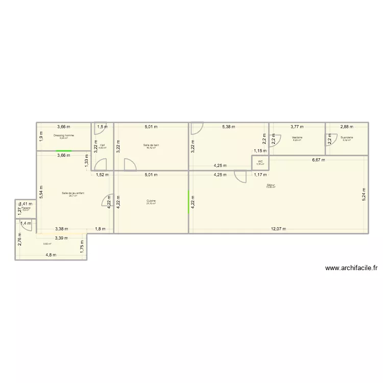 rez de chaussée Chapelle. Plan de 11 Pièces et 177 m² rez de chaussée Chapelle. Plan de 11 Pièces et 177 m²