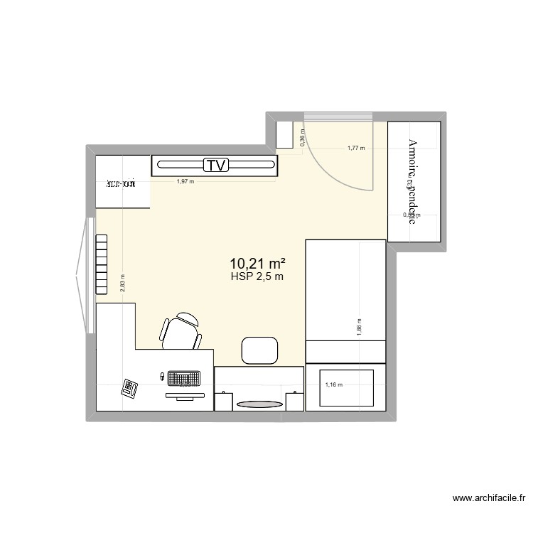 chambre Chloé 2. Plan de 0 pièce et 0 m2