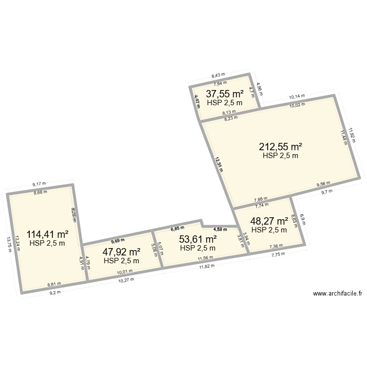 BERMERAIN. Plan de 6 pièces et 514 m2
