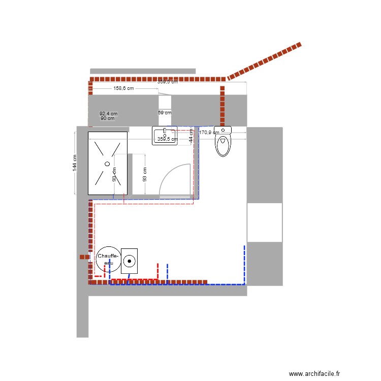 Tauriers Salle de bain v2. Plan de 0 pièce et 0 m2