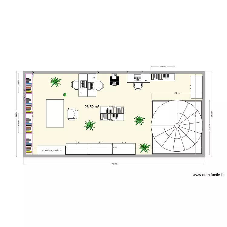 GRP Plan 3 avec agencement -test 2 Pierre. Plan de 1  et 27 m²