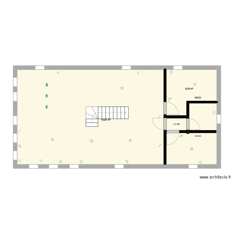 p24. Plan de 3 pièces et 80 m2