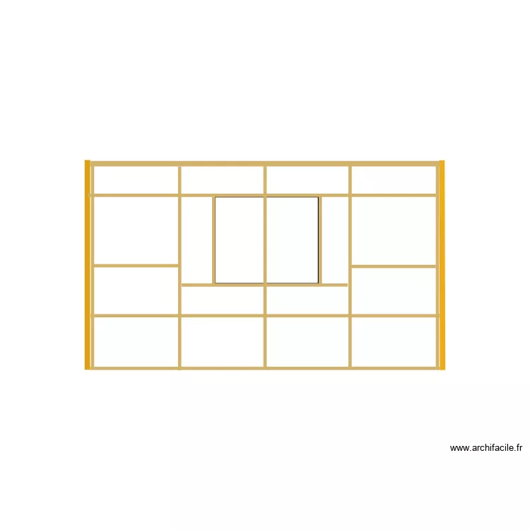 cabanon facade sud. Plan de 