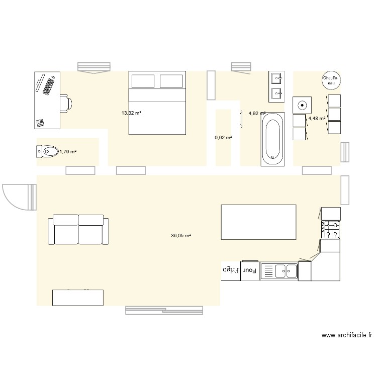 PLAN 2. Plan de 6 pièces et 61 m2