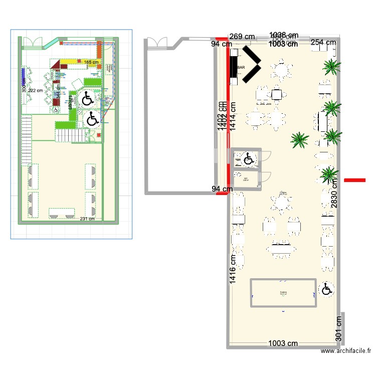 plan extérieur v1. Plan de 2 pièces et 291 m2