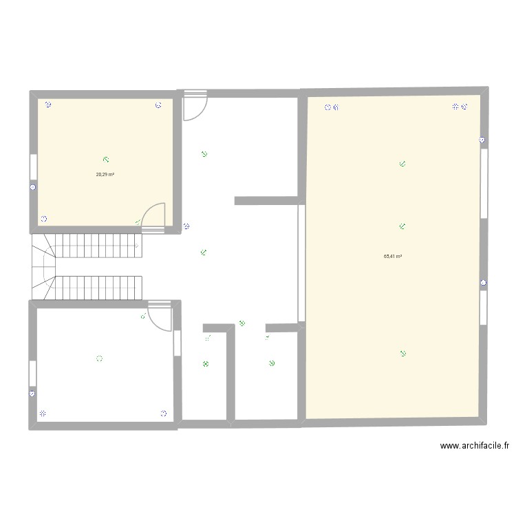 Miguel. Plan de 2 pièces et 86 m2