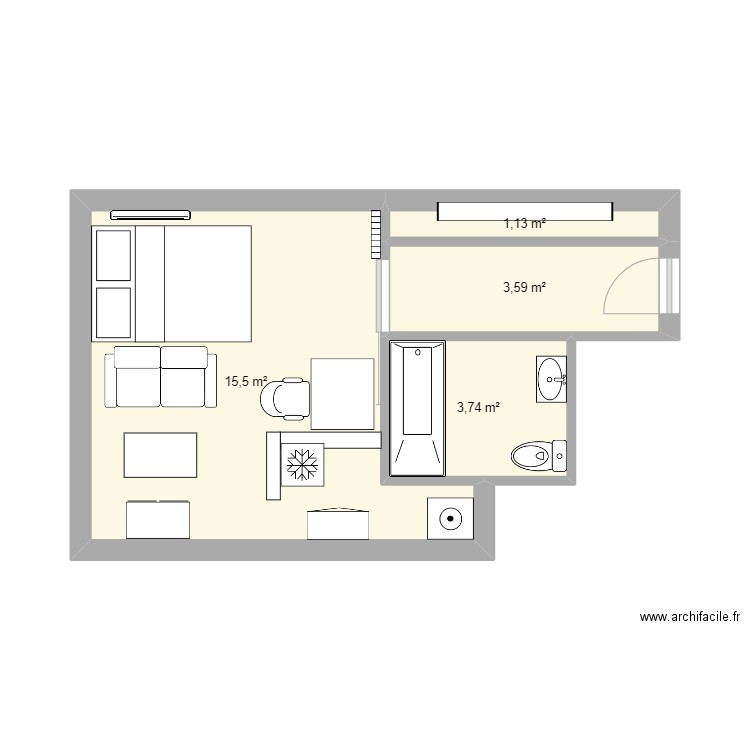 Montrouge. Plan de 4 pièces et 24 m2