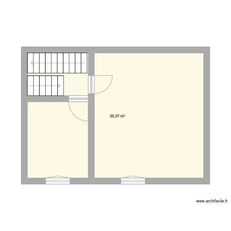 Chambre + SDB Logan. Plan de 1 pièce et 35 m² Chambre + SDB Logan. Plan de 1 pièce et 35 m²