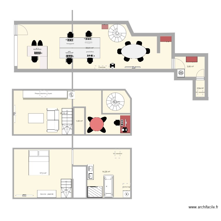 La LOUVIERE. Plan de 8 pièces et 106 m2