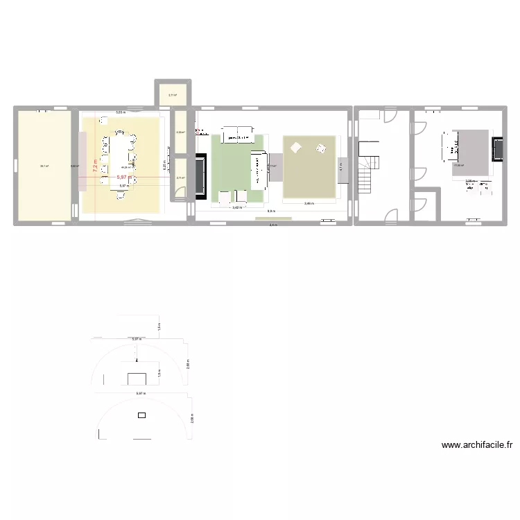 TAPIS TOUVOYE. Plan de 8  et 189 m²