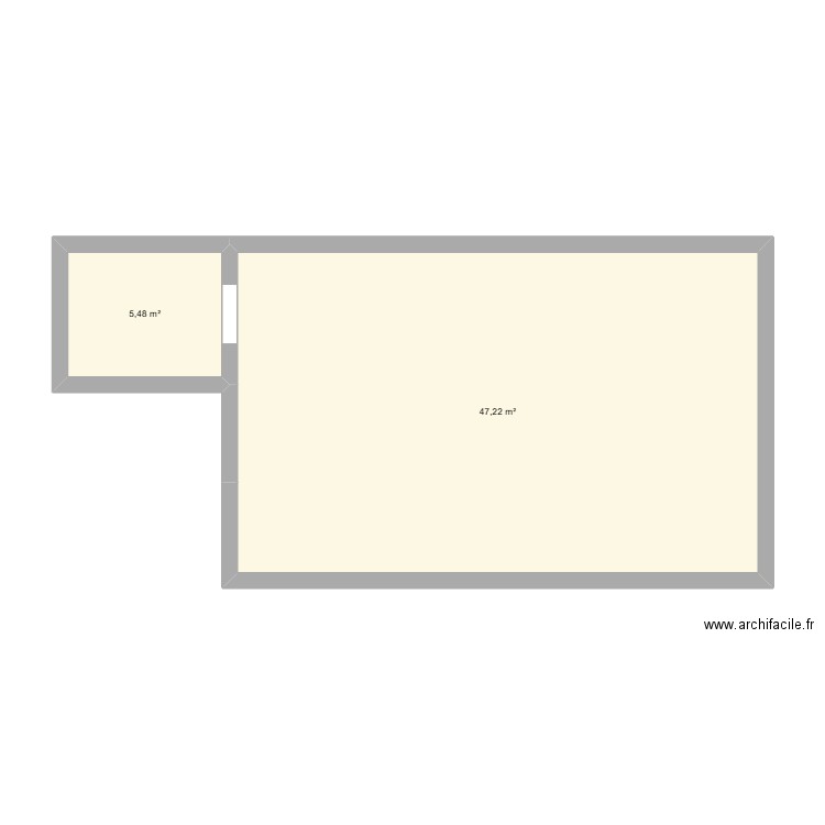 MENDES. Plan de 2 pièces et 53 m2