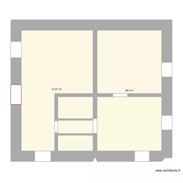 Montvilliers. Plan de 2  et 61 m²