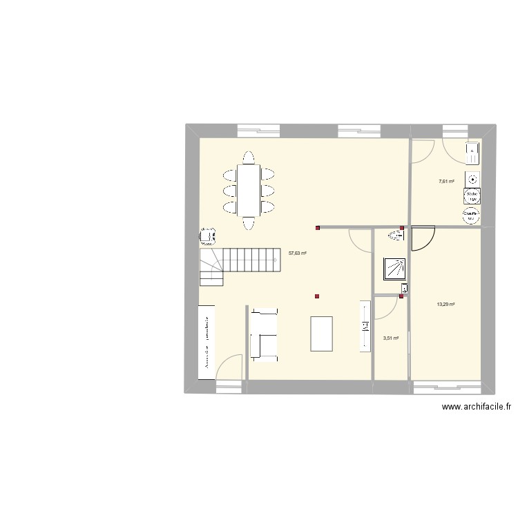 blg14. Plan de 9 pièces et 163 m2