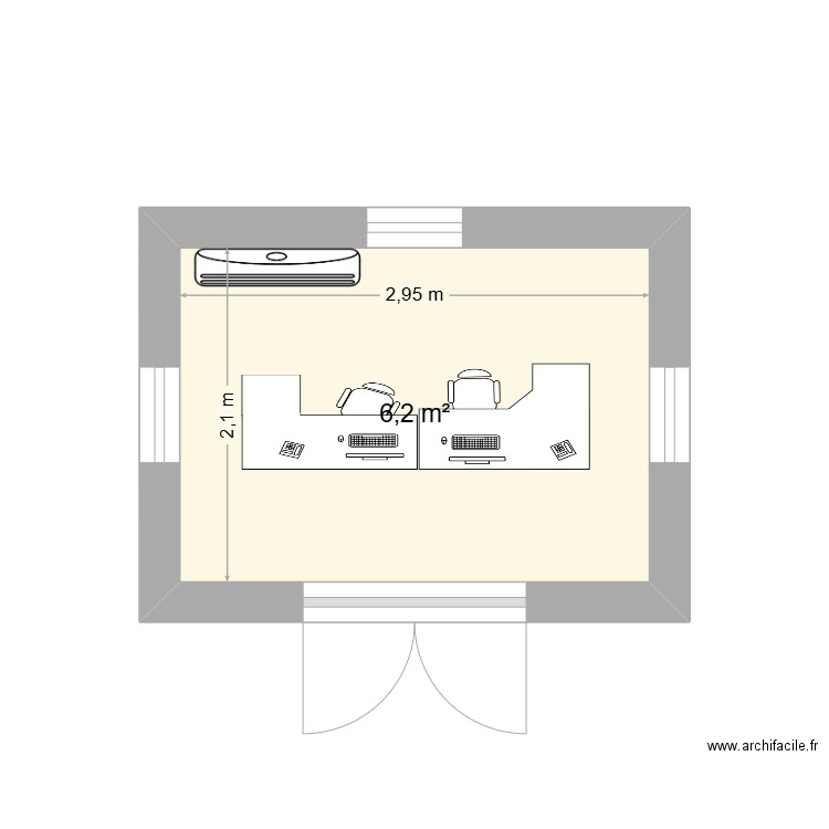 Vie scolaire 2.0. Plan de 1 pièce et 6 m2